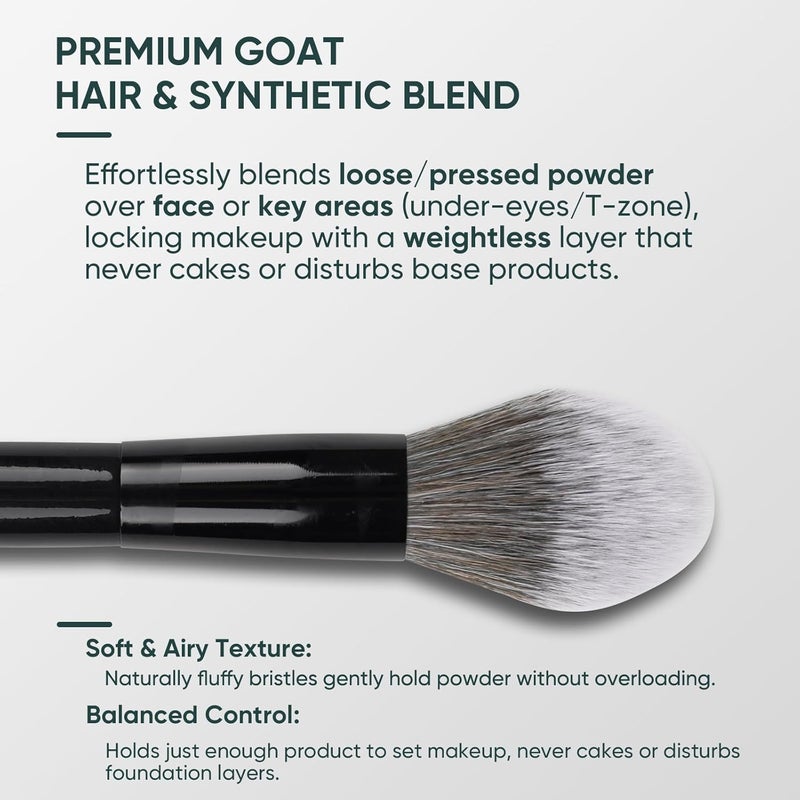 GlintMagic+ + Professional Powder Brush for Loose/Pressed Powder, Tapered Setting Powder Brush, Ultra-Soft Bristles Use for Blush & Bronzer Airbrush Finish, Mineral Makeup, Face Foundation&Contouring - Image 4